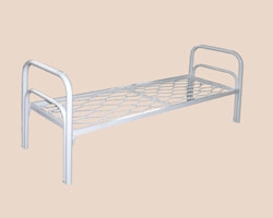 Кровать одноярусная медицинская прокатная пружина, спинки металлические, 1900х900